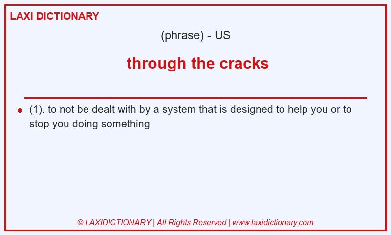 Definition  through the cracks in American English
