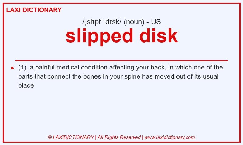 Definition slipped disk in American English