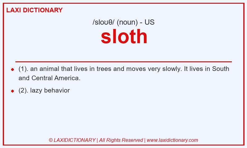 Definition sloth in American English