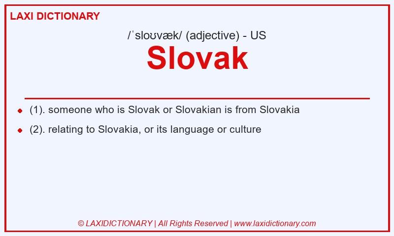 Definition Slovak in American English