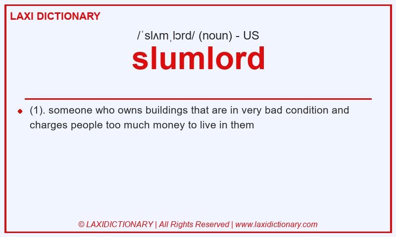 Definition slumlord in American English