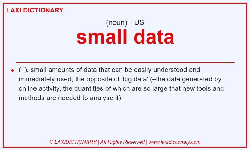 Definition small data in American English