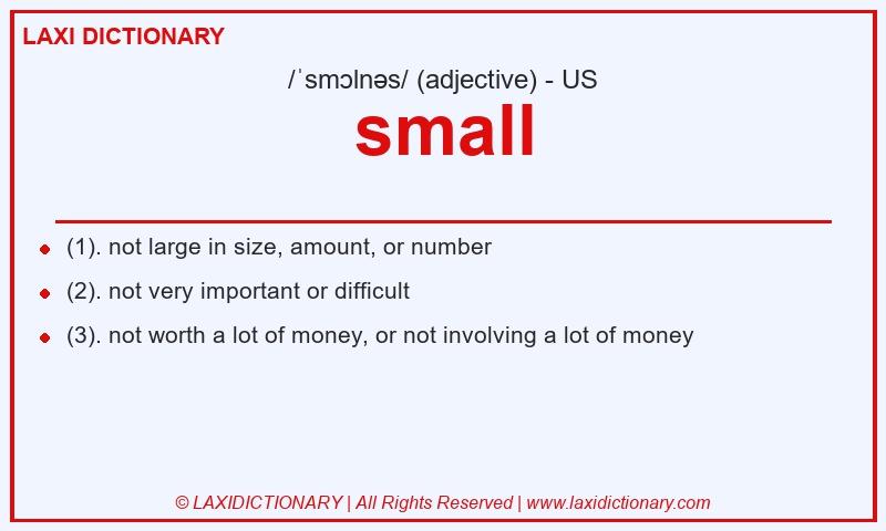 Definition small in American English