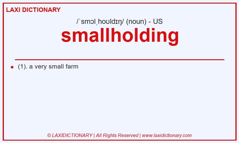 Definition smallholding in American English