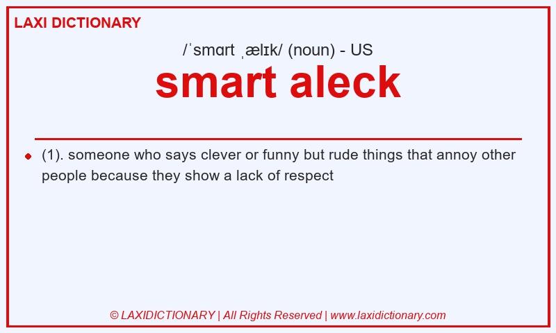 Definition smart aleck in American English