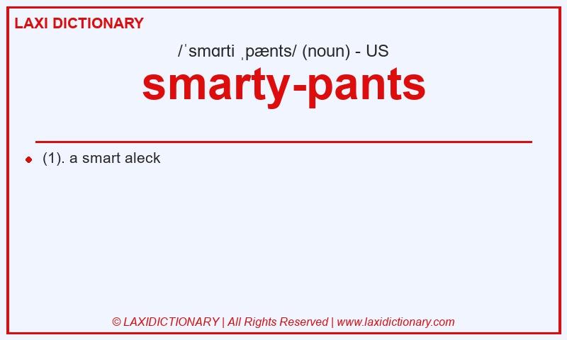 Definition smarty-pants in American English