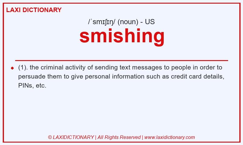 Definition smishing in American English