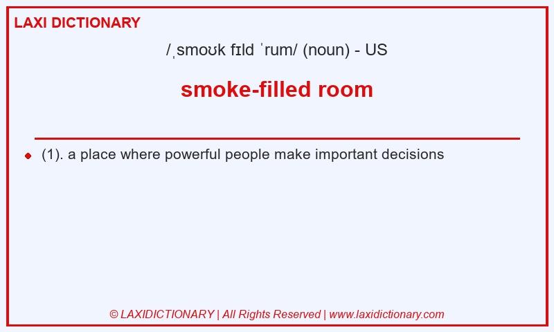 Definition smoke-filled room in American English