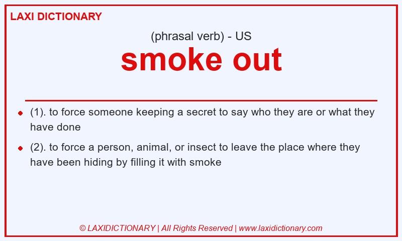 Definition smoke out in American English
