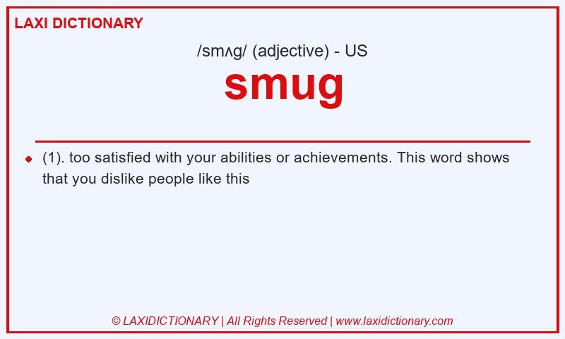 Definition smug in American English