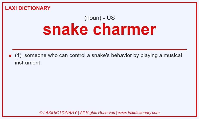 Definition snake charmer in American English
