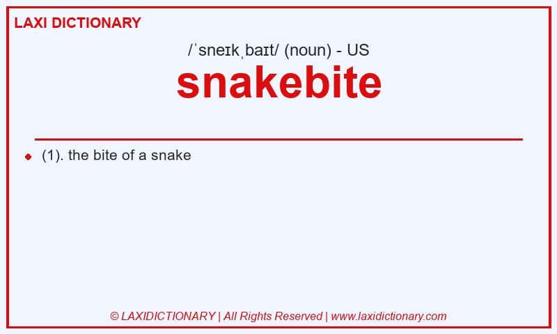 Definition snakebite in American English