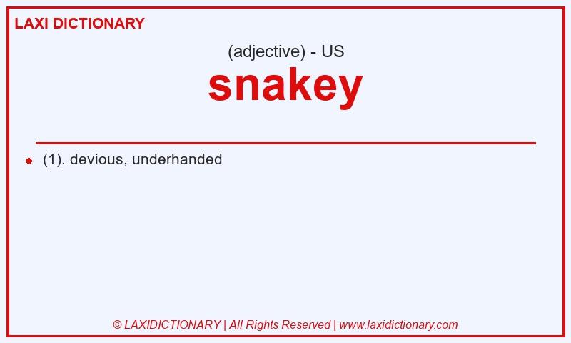 Definition snakey in American English
