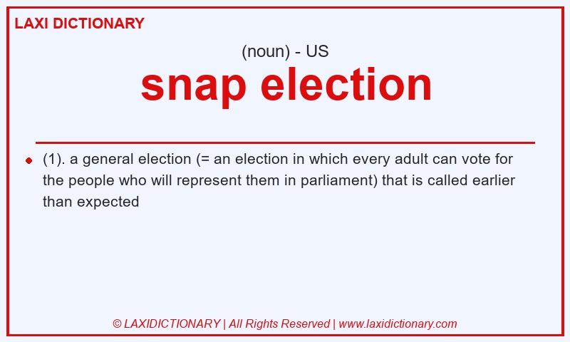 Definition snap election in American English