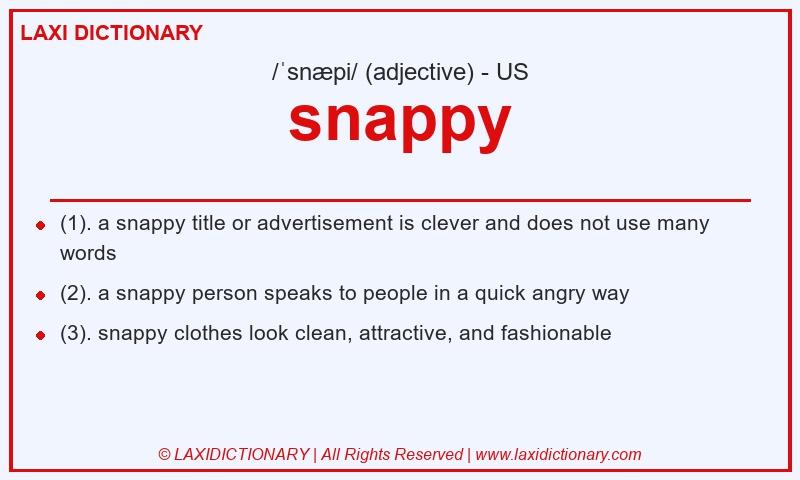 Definition snappy in American English