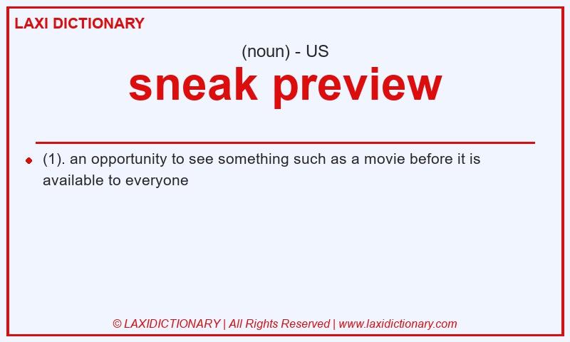 Definition sneak preview in American English