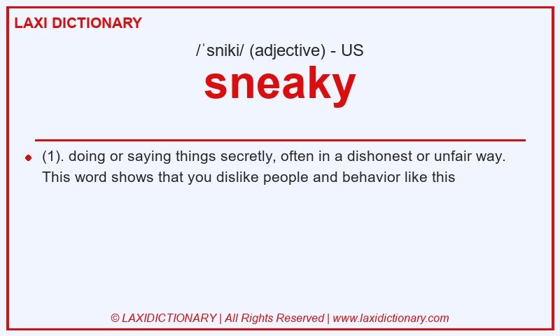 Definition sneaky in American English