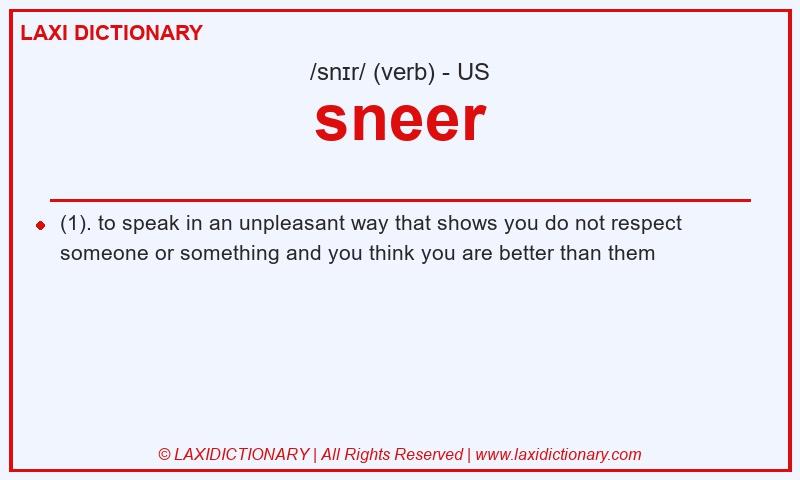 Definition sneer in American English