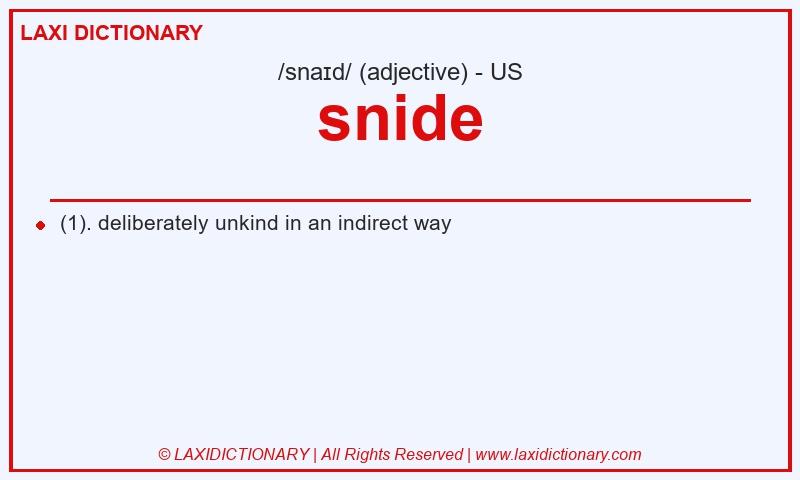 Definition snide in American English