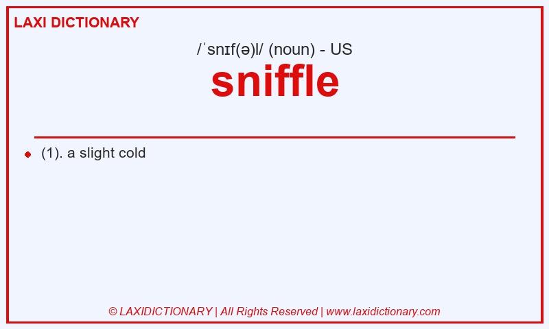 Definition sniffle in American English