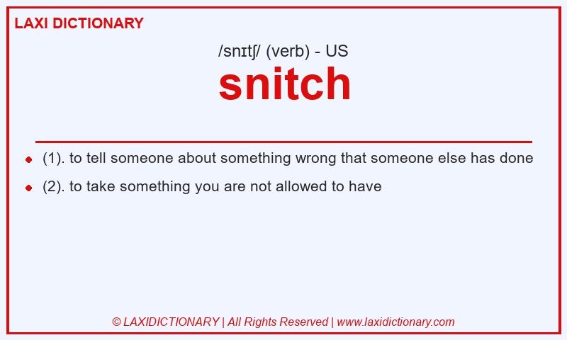 Definition snitch in American English