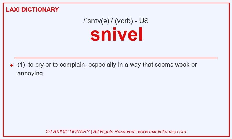 Definition snivel in American English