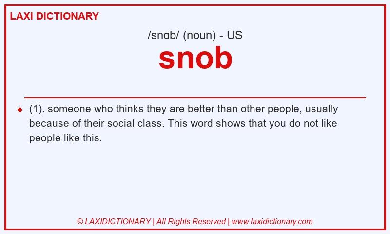 Definition snob in American English