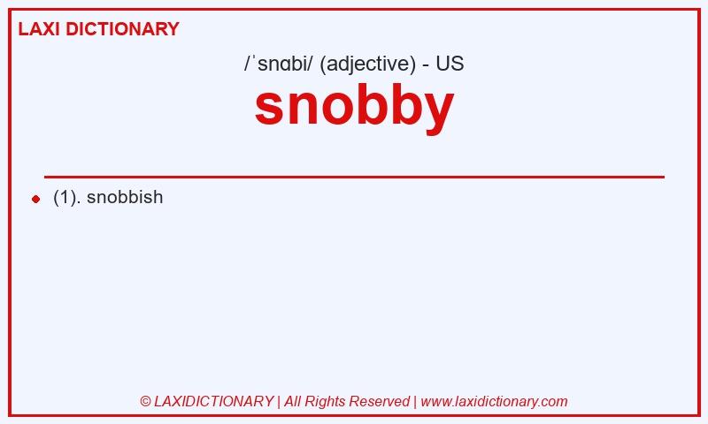 Definition snobby in American English