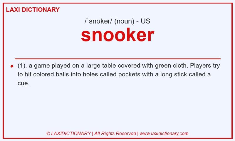 Definition snooker in American English