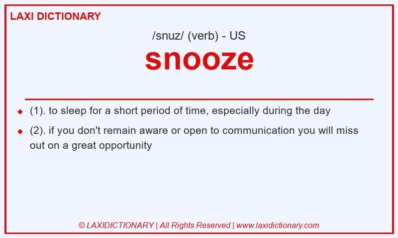 Definition snooze in American English