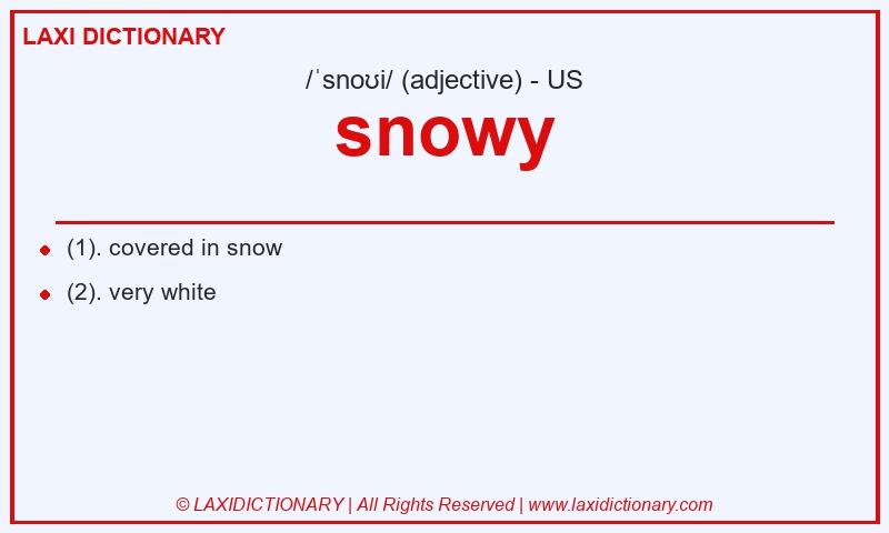 Definition snowy in American English