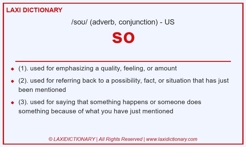 Definition so in American English