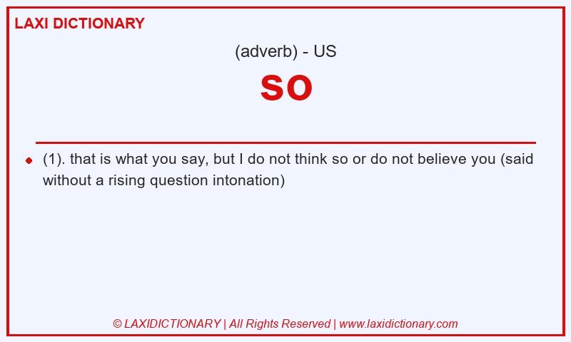 Definition so in American English