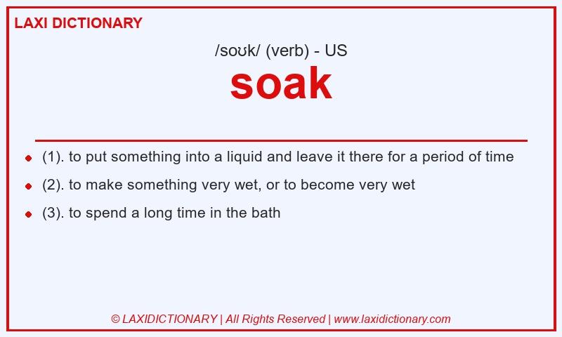 Definition soak in American English