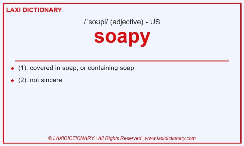 Definition soapy in American English