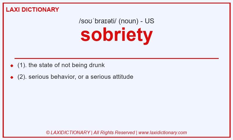 Definition sobriety in American English