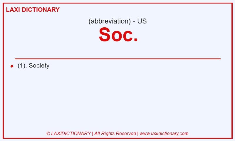 Definition Soc. in American English