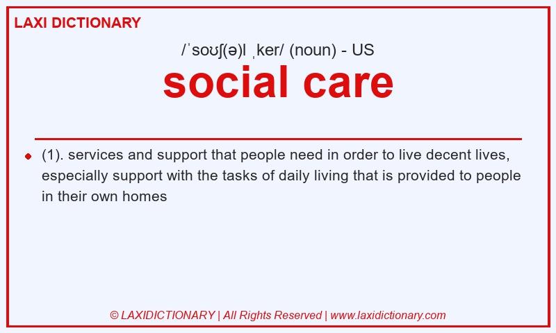 Definition social care in American English