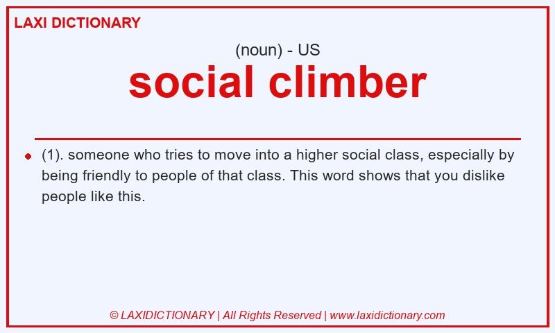 Definition social climber in American English