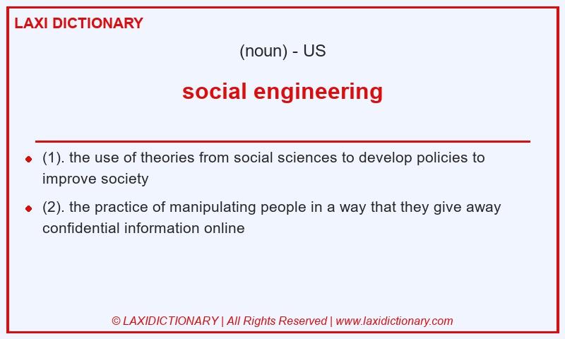 Definition social engineering in American English