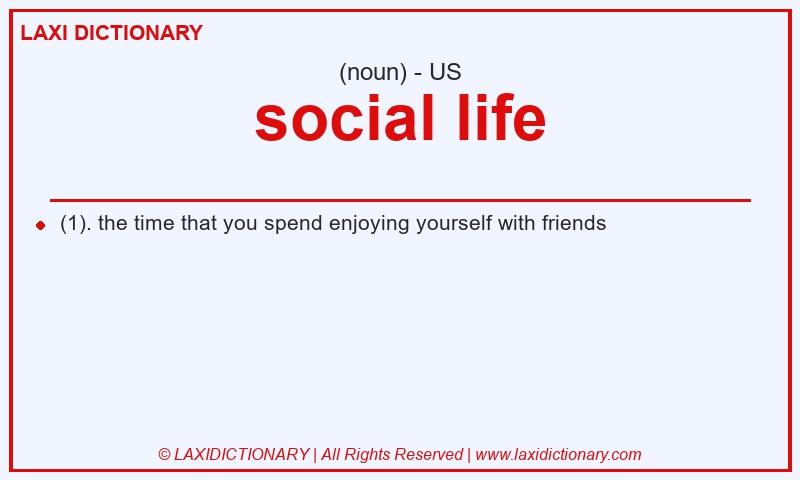 Definition social life in American English