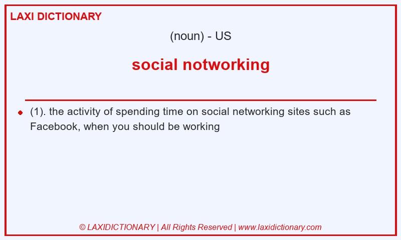 Definition social notworking in American English