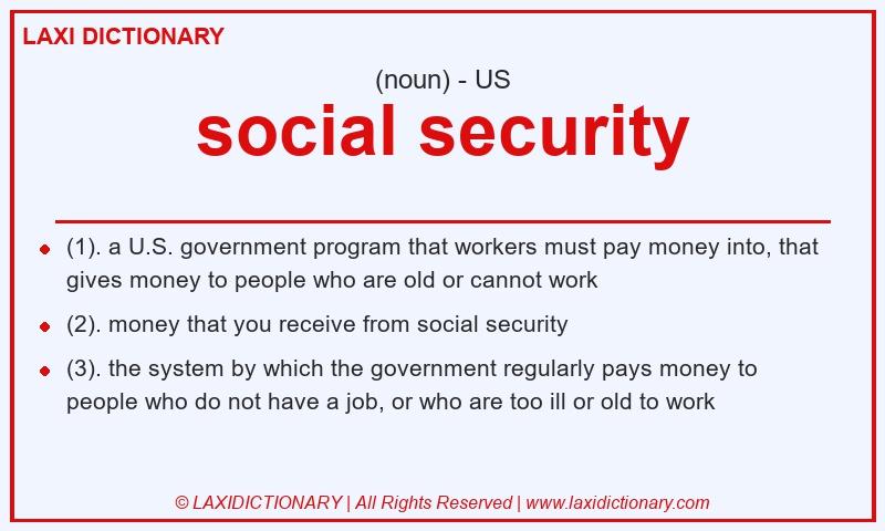Definition social security in American English