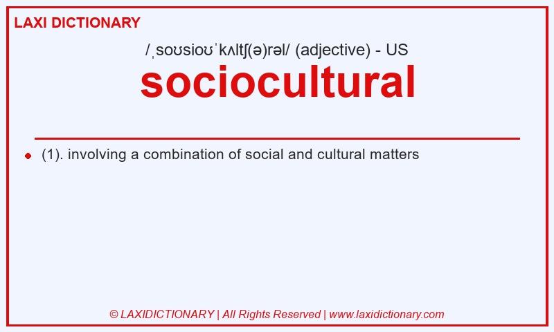 Definition sociocultural in American English