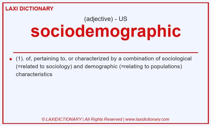 Definition sociodemographic in American English