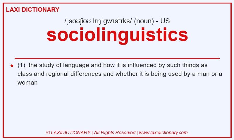 Definition sociolinguistics in American English