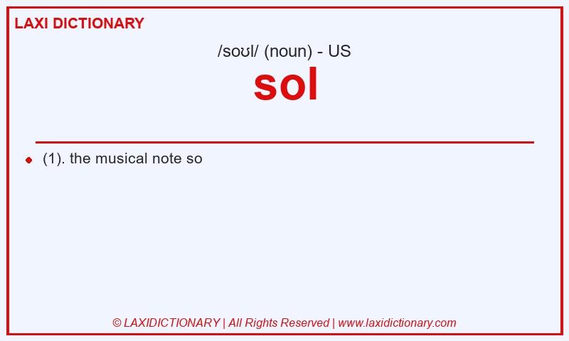 Definition sol in American English