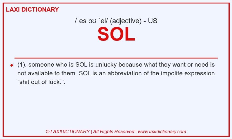 Definition SOL in American English