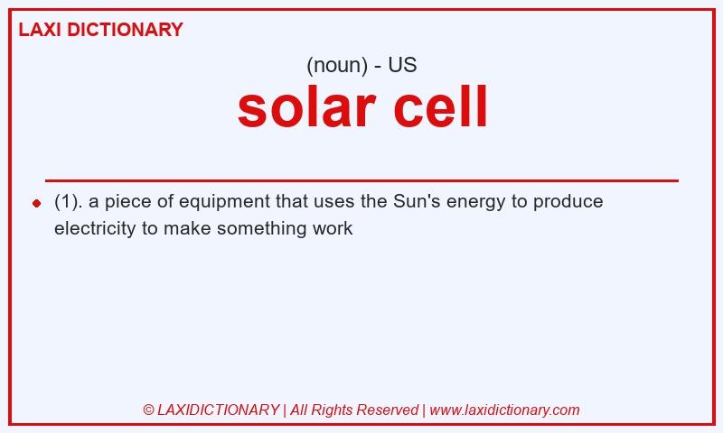 Definition solar cell in American English