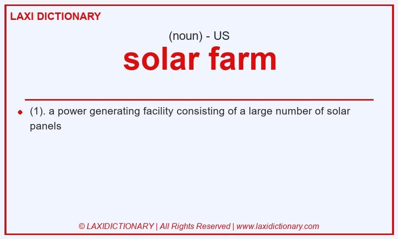Definition solar farm in American English